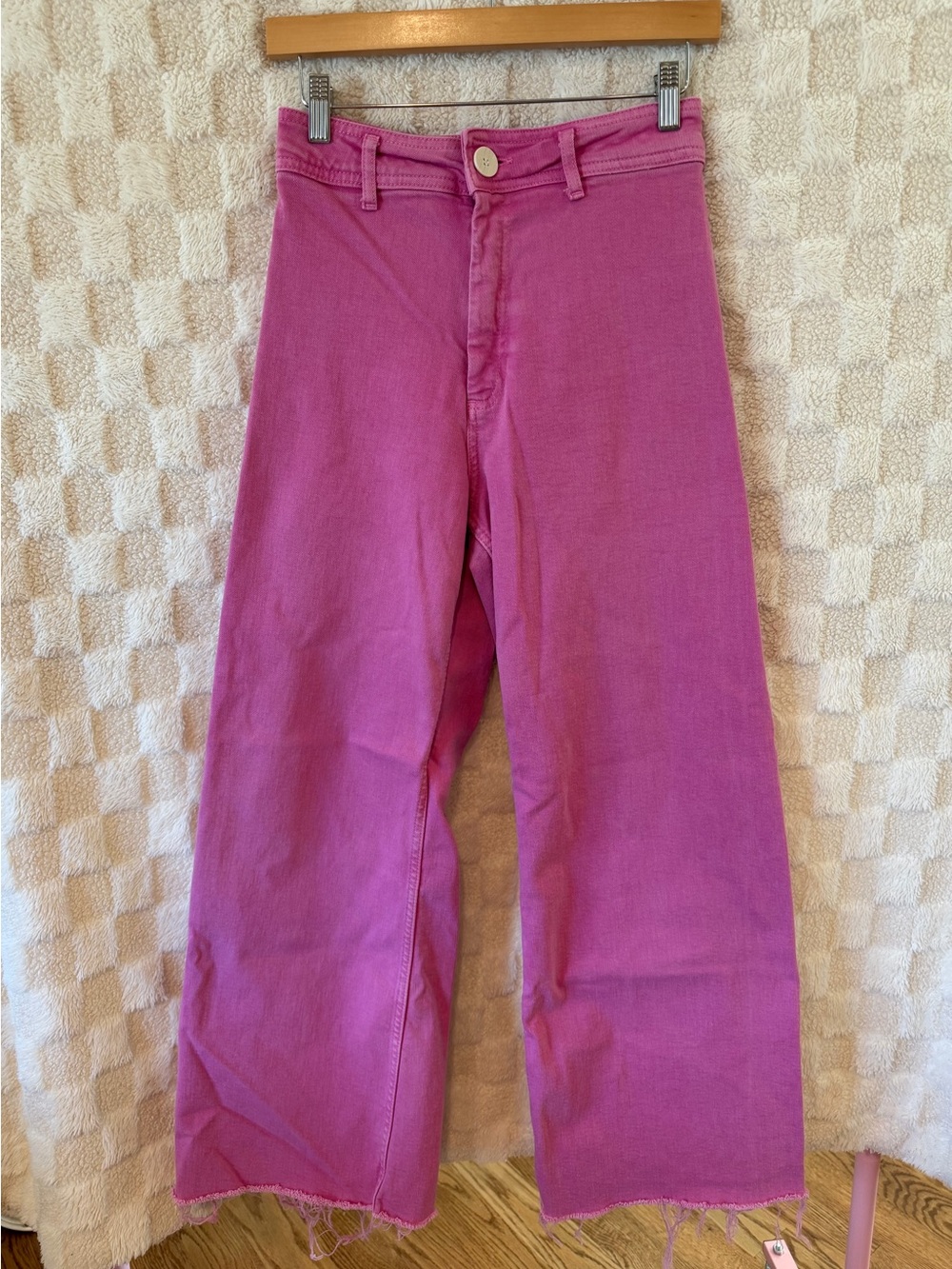 Zara Marine Women's High-Waist Wide-Leg Jeans - Pink size 6
